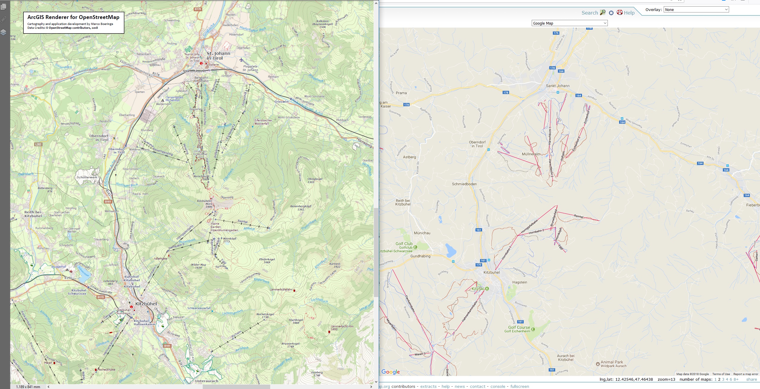 ArcGIS Renderer for OpenStreetMap - Austria - Kitzbuhel