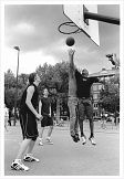 A game of street basketball